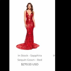 A&N lux label RED PROM DRESS.